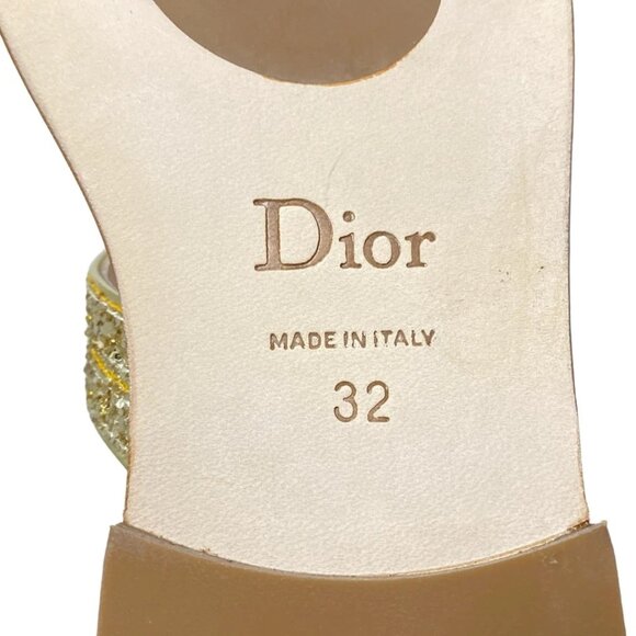 DIOR/ChristianDior - Gold Leather Glitter Women's Sandals 325-050925 - Picture 6 of 6